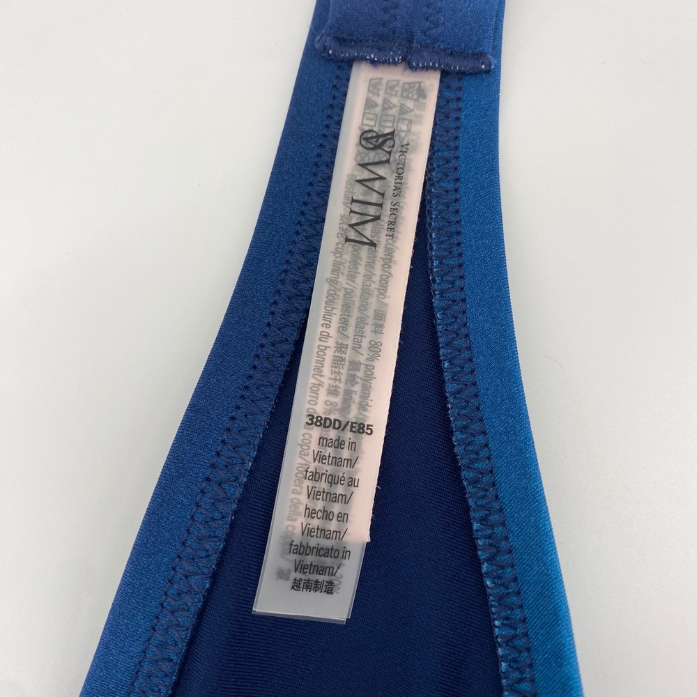 Victoria's Secret Bikini Top Womens 38DD Blue Ombre Push Up Underwire Swim  NWT - Picture 7 of 10